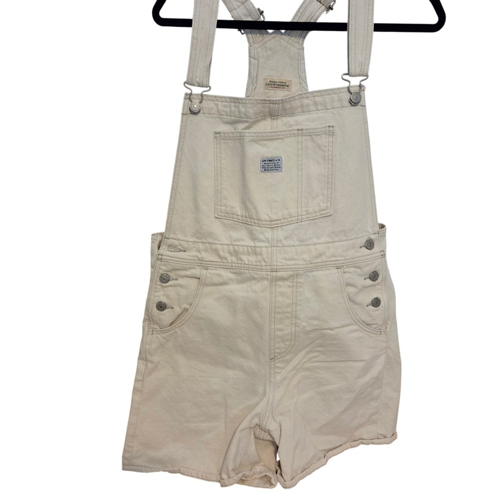 Levi's Cream Short Denim Overalls